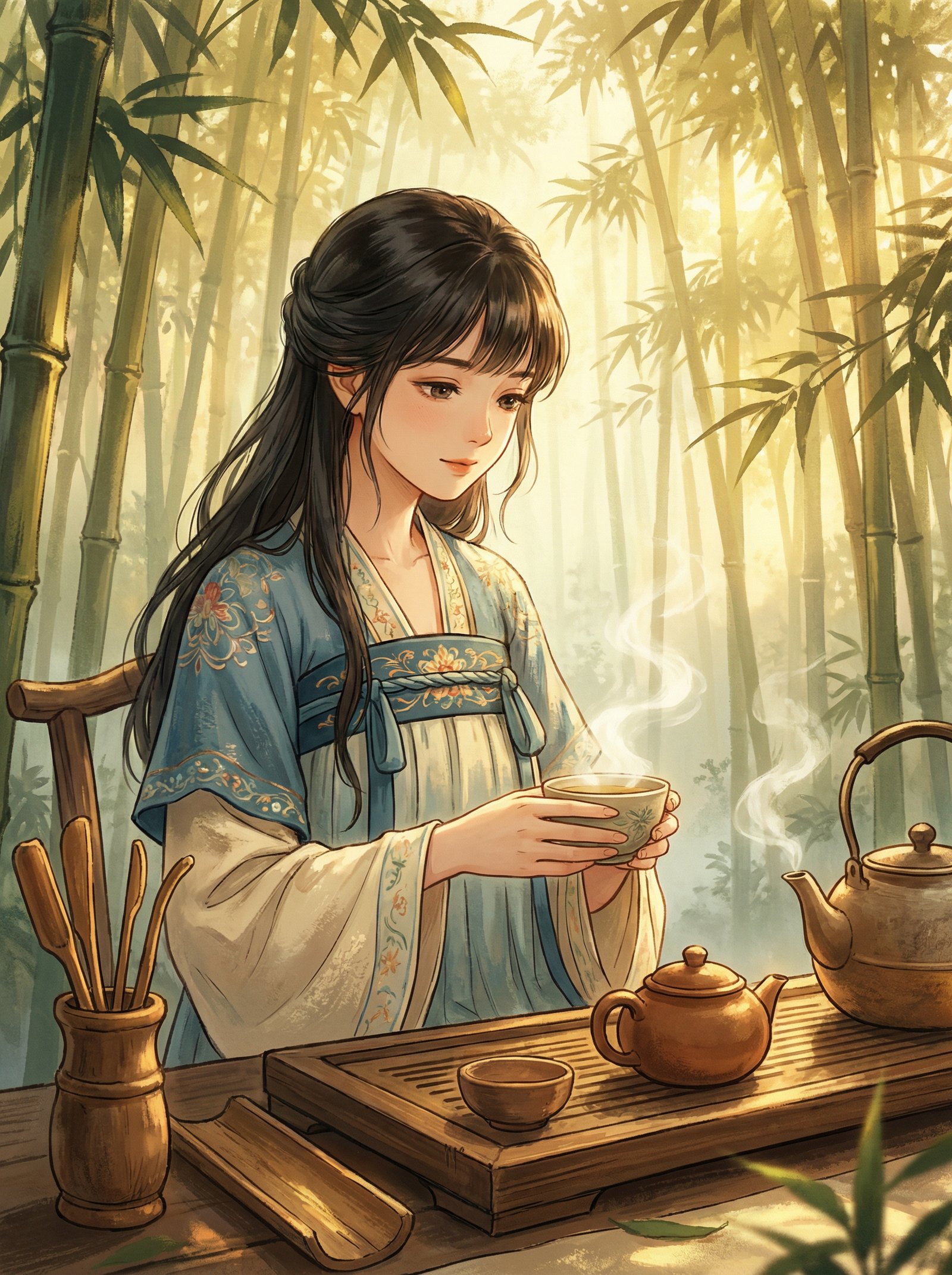 51视频动漫-竹林品茗